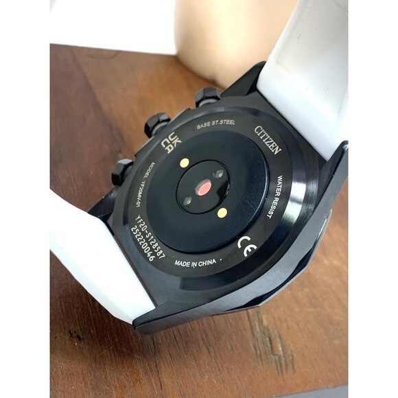 Citizen Mens Watch JY1007-12E CZ Smart Smartwatch Hybrid Black White Rubber 44mm - Picture 7 of 14